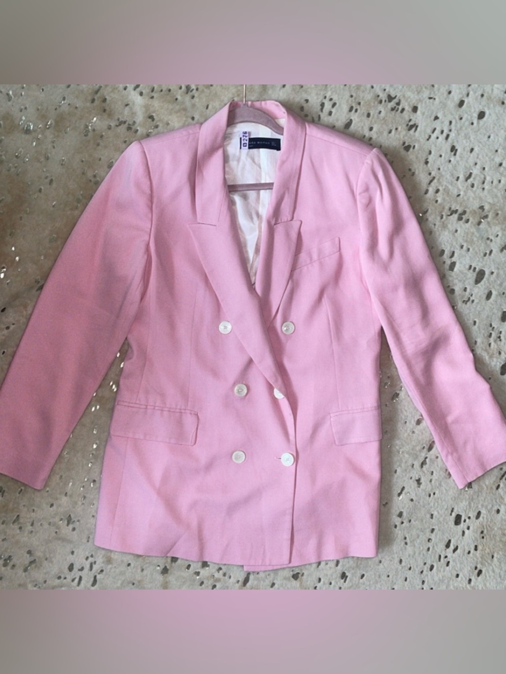 ZW Collection Women Pink Double-Breasted Blazer L